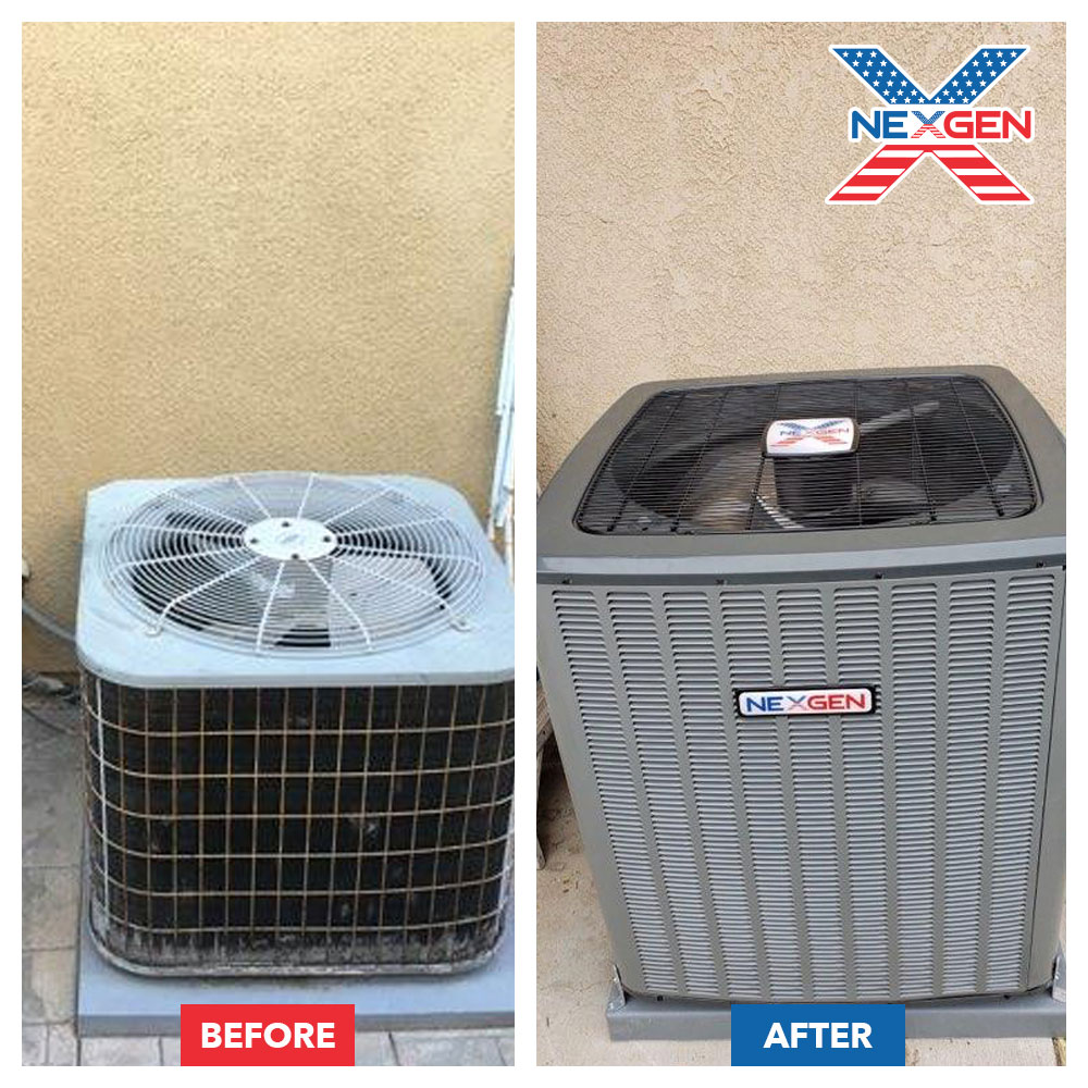 old and new HVAC units