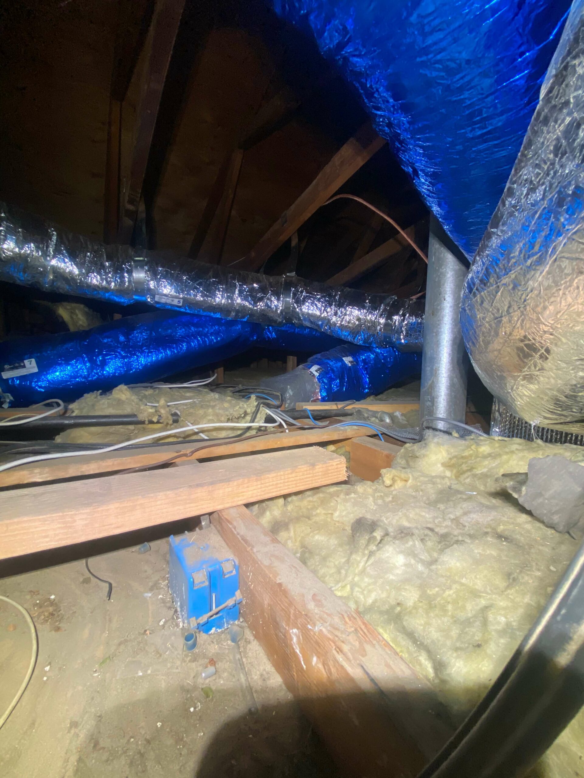 new duct installation in attic